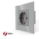 Szimpla fali aljzat, ZigBee, üveg előlap, fogyasztésmérővel