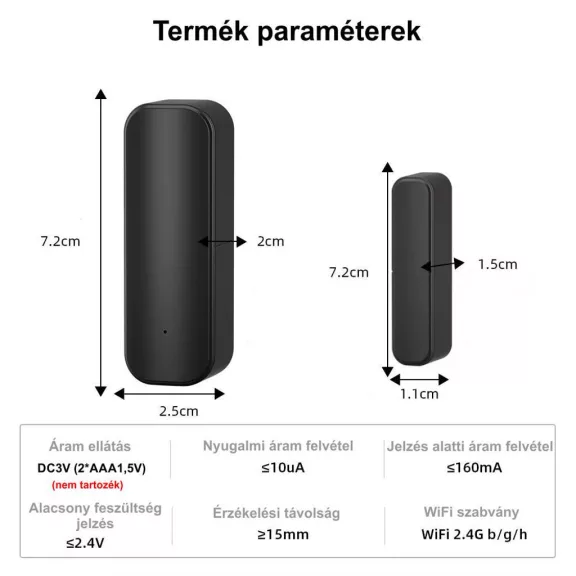 Nyitásérzékelő ajtóhoz/ablakhoz, WiFi