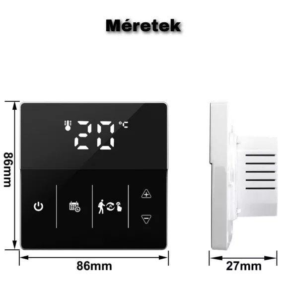 SMARTMOSTAT wifi termosztát, Fekete