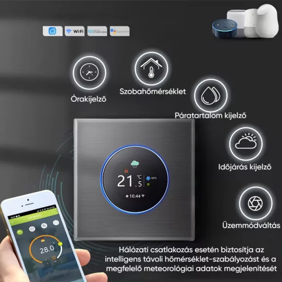 Beca termosztát, Víz- és Gázkazánhoz, WiFi, Fehér