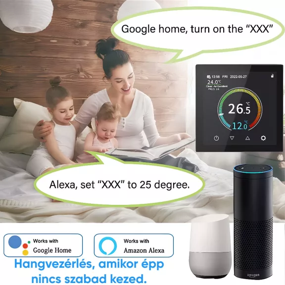 HYT001 WiFi-s termosztát elektromos fűtéshez