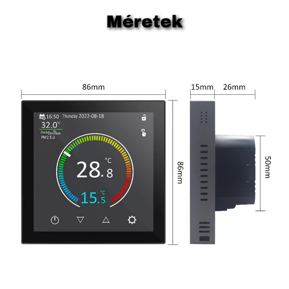 HYT001 WiFi-s termosztát elektromos fűtéshez