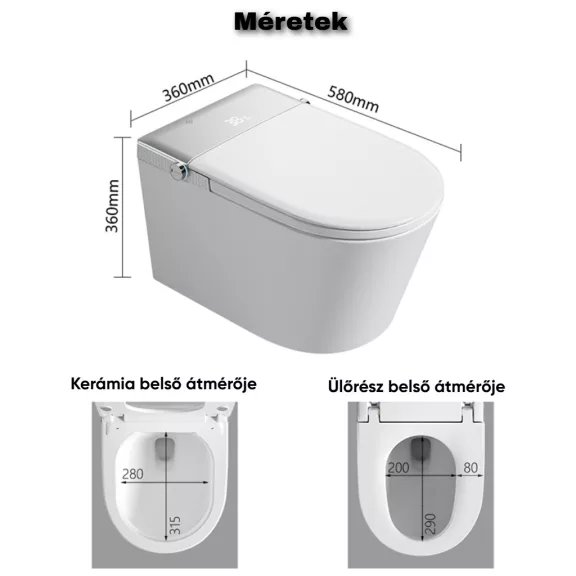T9026 Okos Fali WC fehér