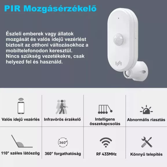 809W mozgásérzékelő, RF, PIR