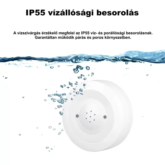 Vízszivárgás érzékelő szirénával, WiFi