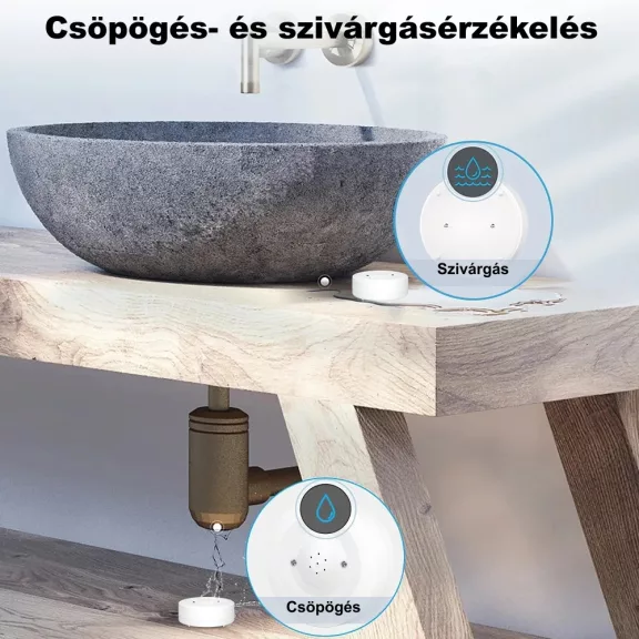 Vízszivárgás érzékelő szirénával, WiFi