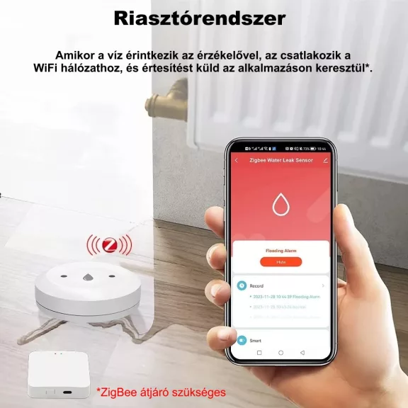 Vízszivárgás érzékelő, ZigBee