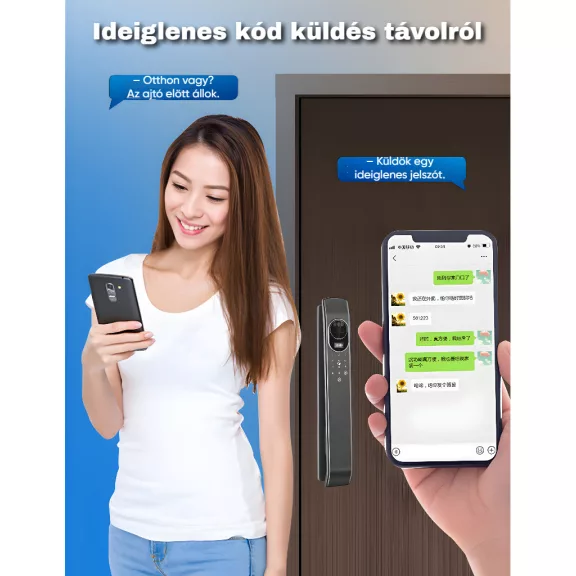 A02-U1 SZÜRKE okos kilincs, 3D arcfelismerés