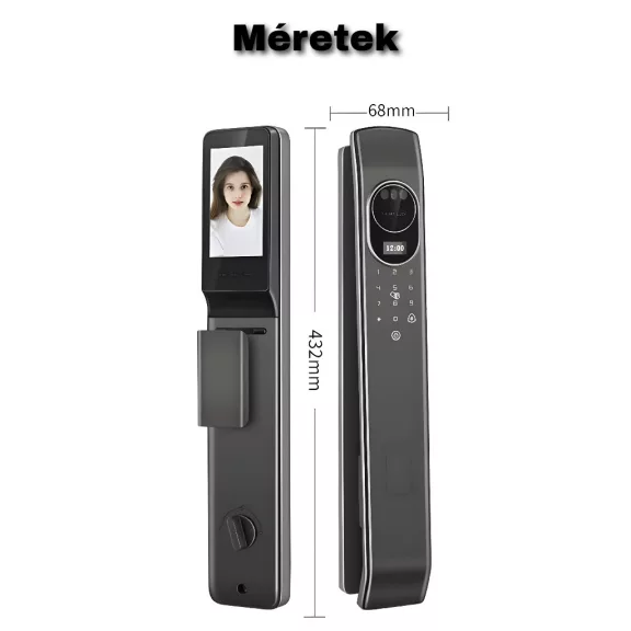 A02-U1 SZÜRKE okos kilincs, 3D arcfelismerés