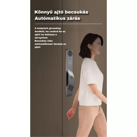 A02U FEKETE okos kilincs, 3D arcfelismerés