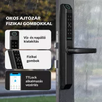 A213 FEKETE okos kilincs, vízálló