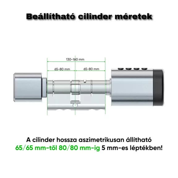 C1B okos zárbetét, 120-150mm ajtóvastagságig, vízálló C1B okos zárbetét, 120-150mm ajtóvastagságig, vízálló
