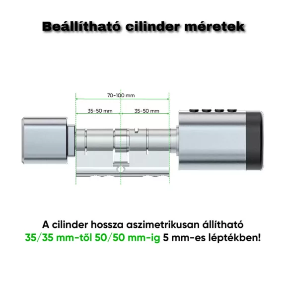 C1B okos zárbetét, 50-90mm ajtóvastagságig, vízálló