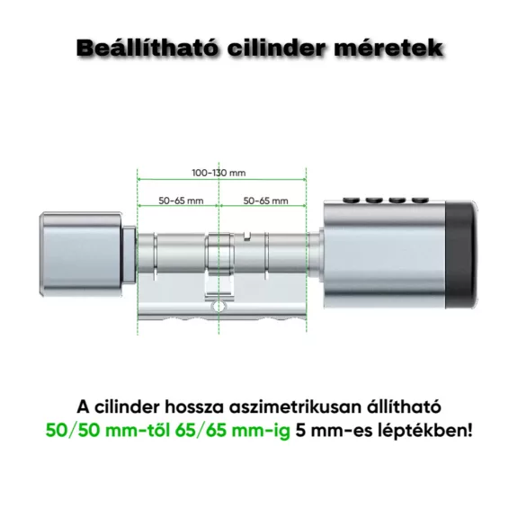 C1B okos zárbetét, 90-120mm ajtóvastagságig, vízálló