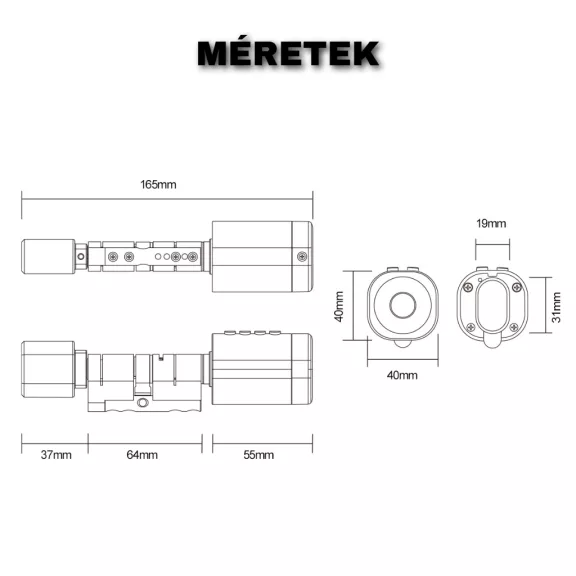 C1B okos zárbetét, 90-110mm ajtóvastagságig, vízálló