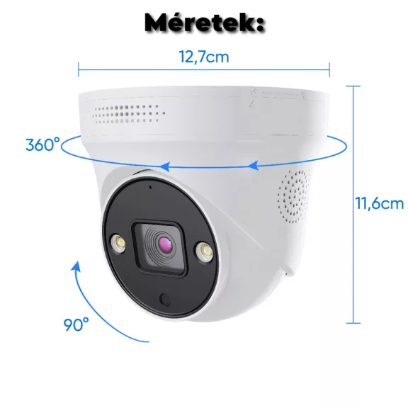 IP biztonsági kamera rendszer, 4x5MP+NVR (2TB HDD)