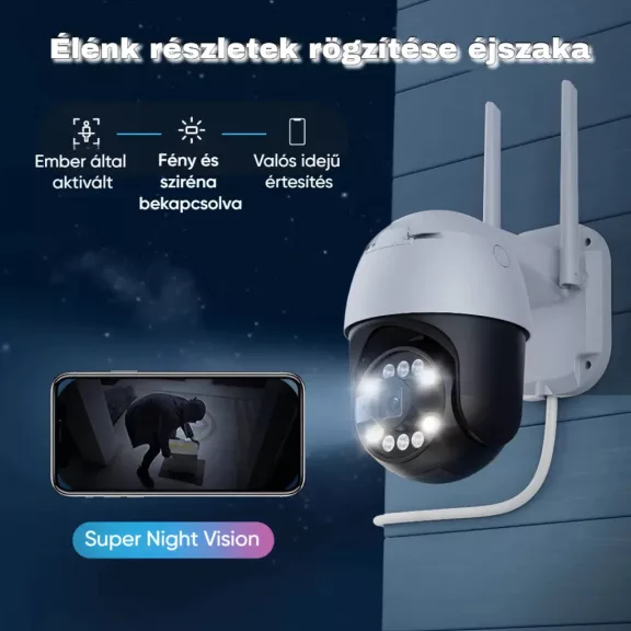 Biztonsági IP kamera, 8MP, WiFi