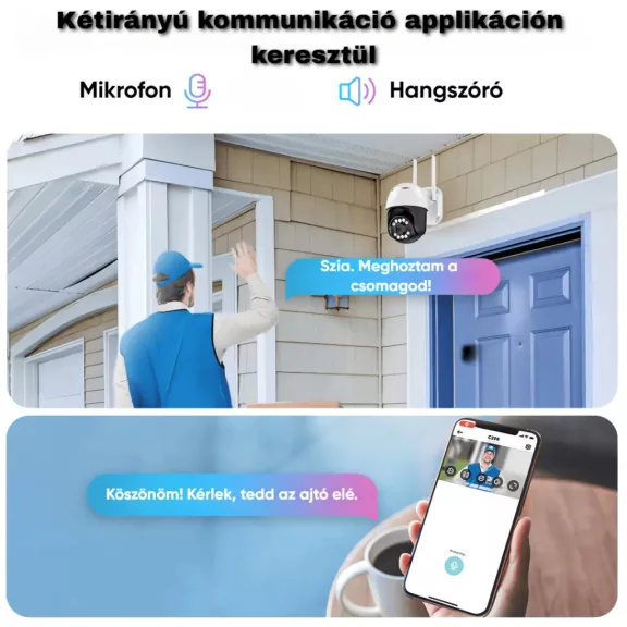 Biztonsági IP kamera, 8MP, WiFi