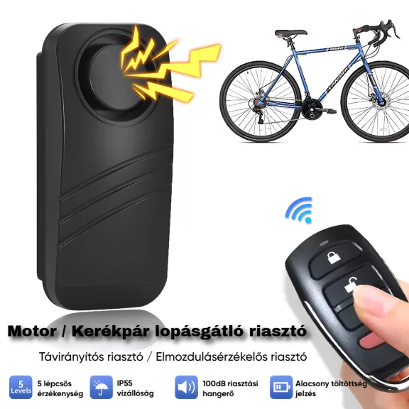 Motor és kerékpár riasztó, mozgásérzékelős