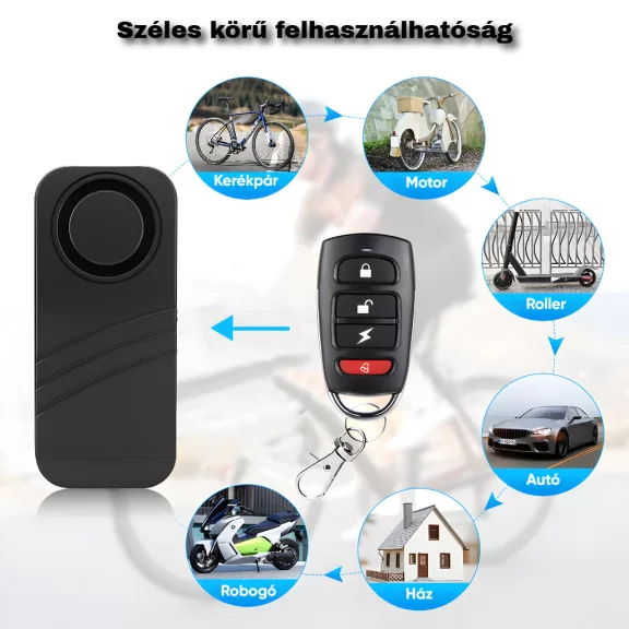Motor és kerékpár riasztó, mozgásérzékelős