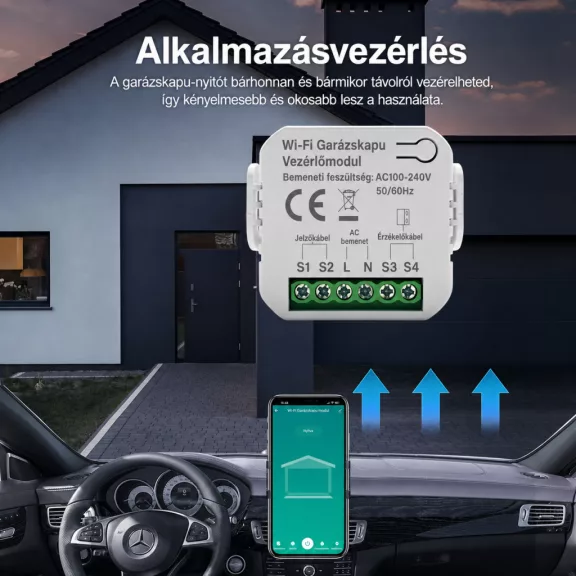 Garázskapu vezérlő modul