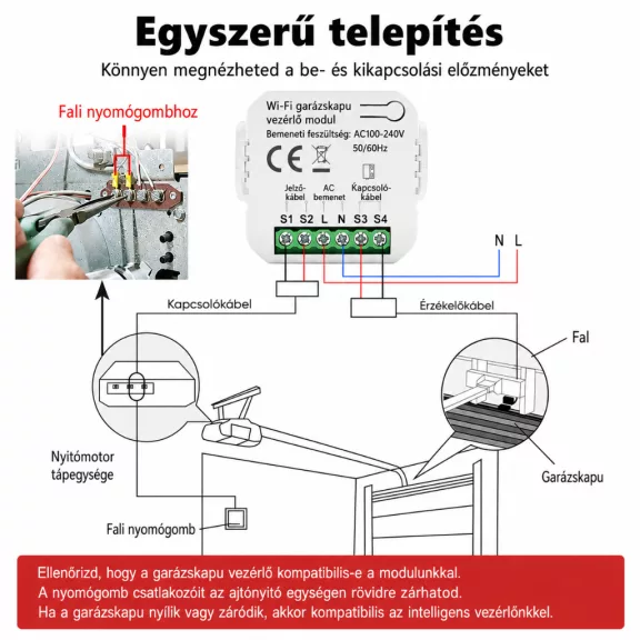 Garázskapu vezérlő modul