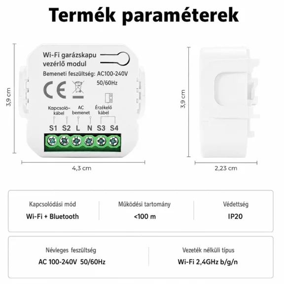 Garázskapu vezérlő modul