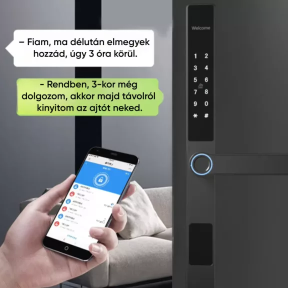 D7 EZÜST okos kilincs, vízálló