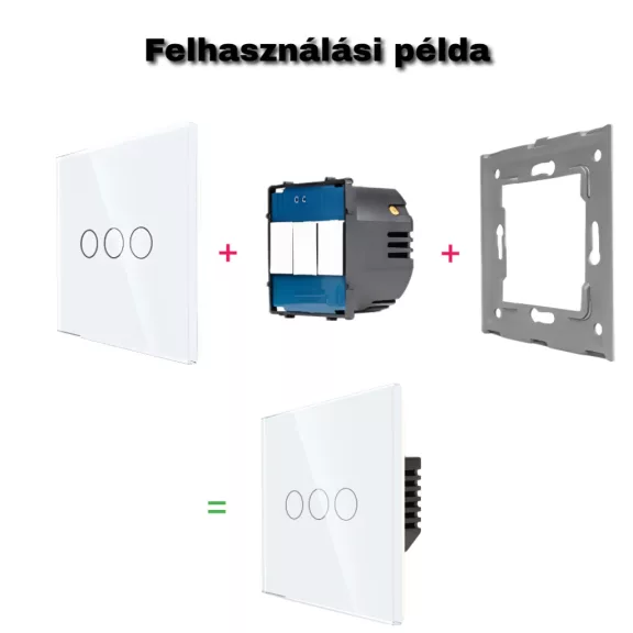 Dupla üveg érintőpanel, fehér