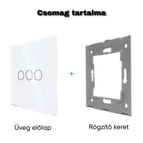 Hármas üveg érintőpanel, fehér