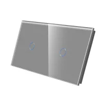 Egyes + egyes üveg érintőpanel, szürke