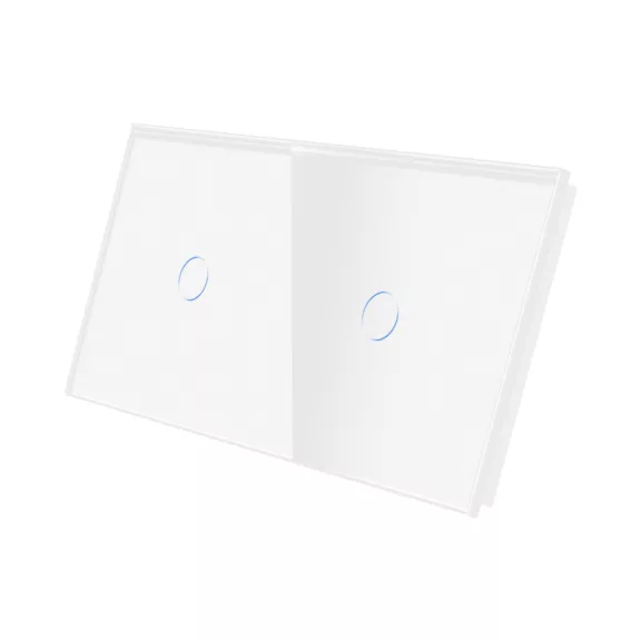 Egyes + egyes üveg érintőpanel, fehér