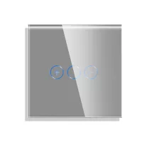 Dimmer, fényerőszabályzós üveg érintőpanel, szürke
