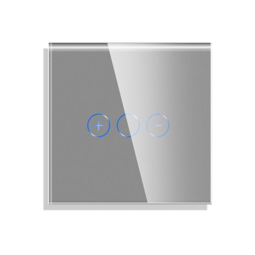 Dimmer, fényerőszabályzós üveg érintőpanel, szürke
