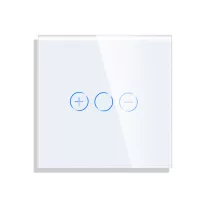 Dimmer, fényerőszabályzós üveg érintőpanel, fehér