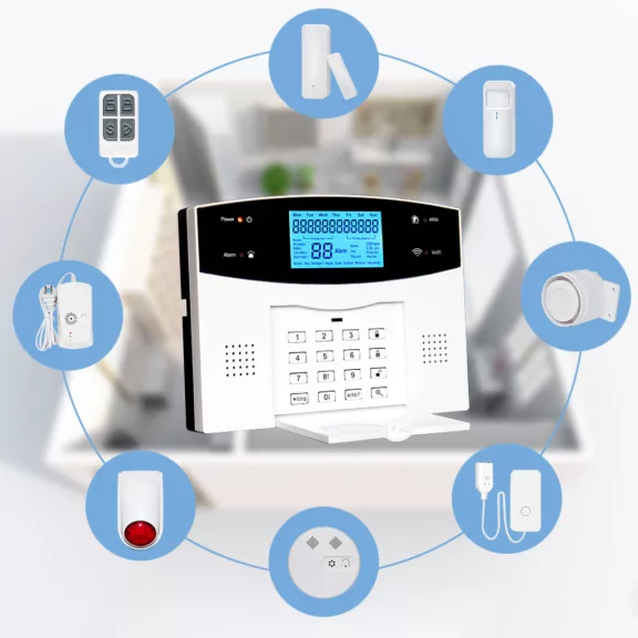 GSM+WiFi+PSTN riasztóközpont, nyomógombos