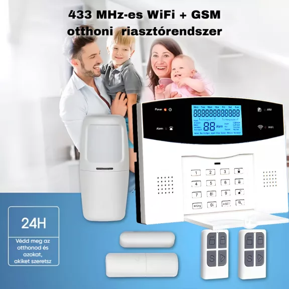 GSM+WiFi+PSTN riasztóközpont, nyomógombos