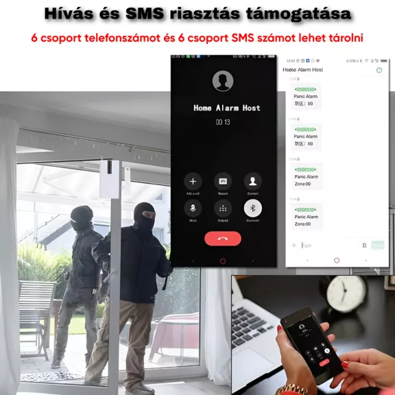 GSM+WiFi+PSTN riasztóközpont, nyomógombos