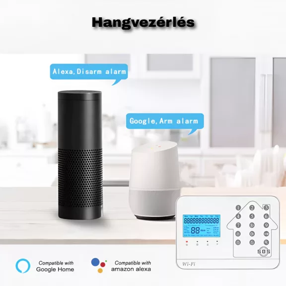 GSM+WiFi+PSTN riasztóközpont, érintőgombos
