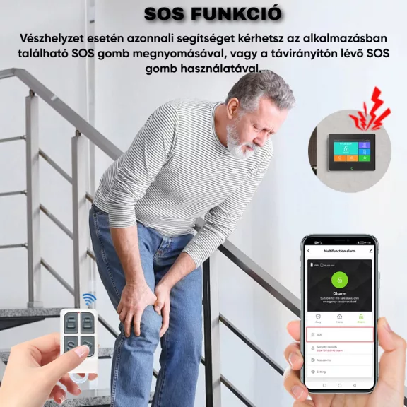 GSM+WiFi TFT érintőképernyős riasztóközpont