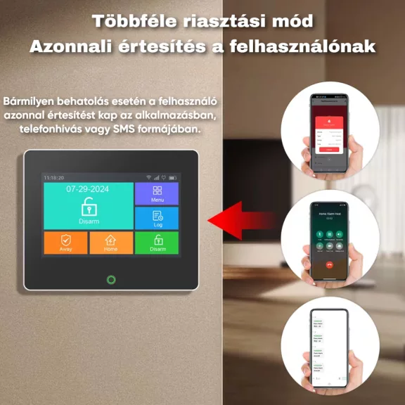 GSM+WiFi TFT érintőképernyős riasztóközpont