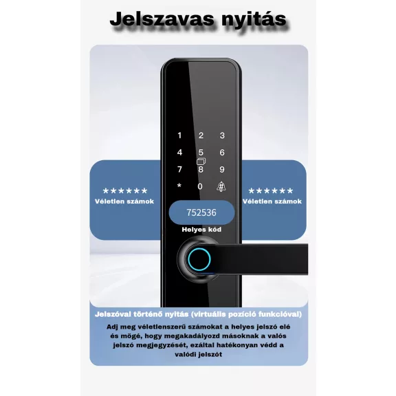 K11 FEKETE okos kilincs