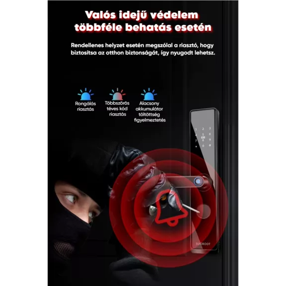 K9-F FEKETE okos kilincs