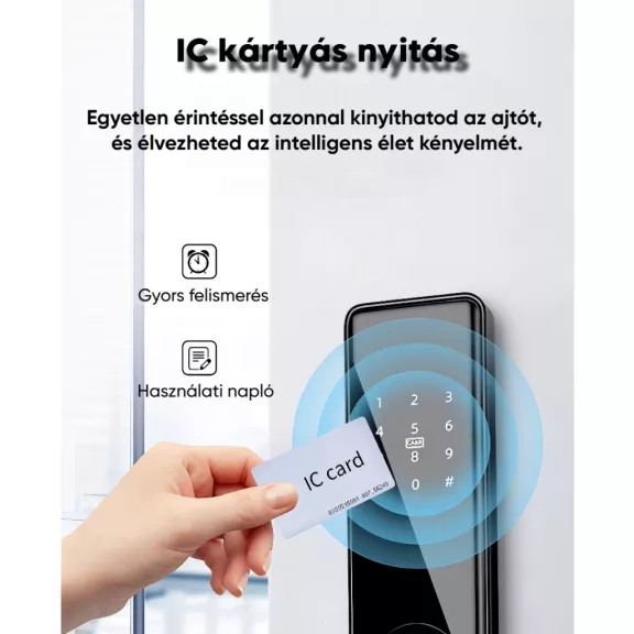 K9-F FEKETE okos kilincs