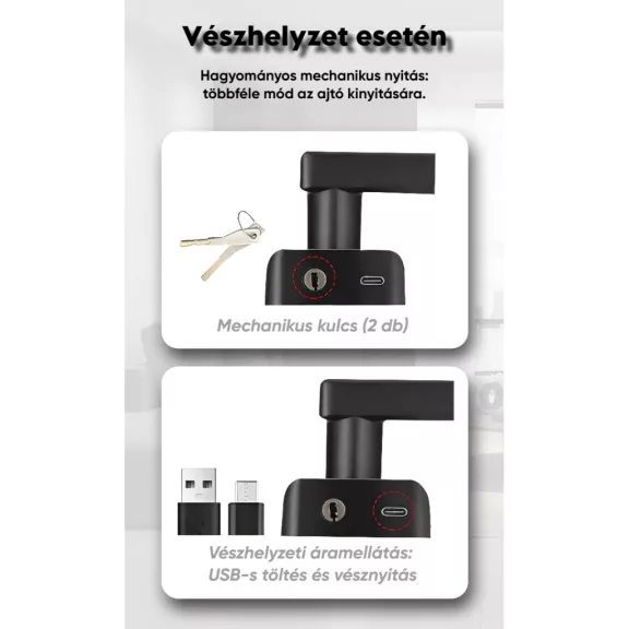 K9-F FEKETE okos kilincs