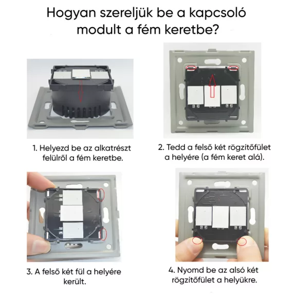 Fényerőszabályzó (Dimmer) érintőkapcsoló modul, sorolható