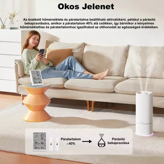 Hőmérséklet és páratartalom érzékelő állomás, WiFi