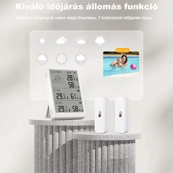 Hőmérséklet és páratartalom érzékelő állomás, WiFi