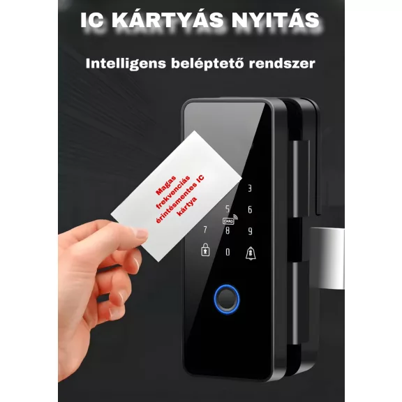Okos üvegajtó zár, WiFi, Tuya