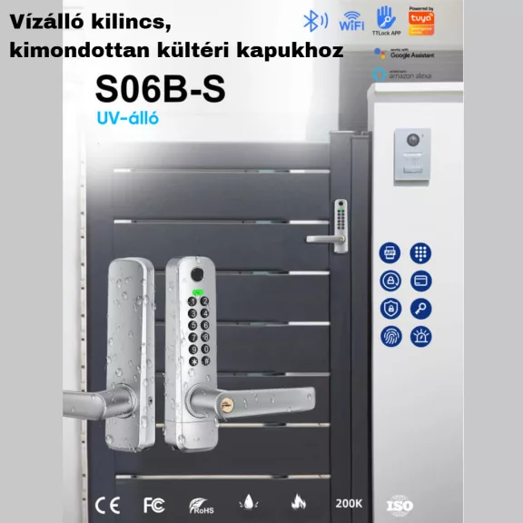 S06 FEKETE kimondottan kültéri kilincs!